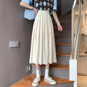 Long solid color cloche skirt with pleated top