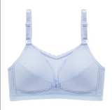 Nursing bra in full color with front button and jagged edges , one piece