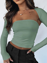 Women's two-piece dress with sleeves and top  Nylon/spandex