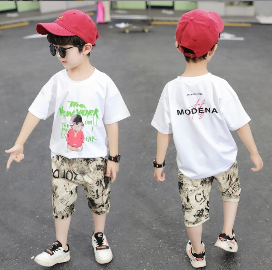 t-shirt and short  with letters prints