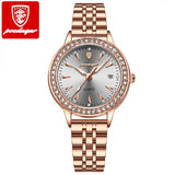 Women's watch with rose gold-tone stainless steel case and water resistance