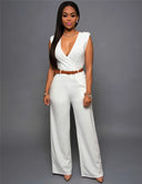 Women's formal one-piece suit without sleeves with a triangle bust