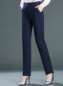 Women's trousers in formal style with zipper, button and pockets