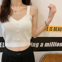Crop top with a heart-shaped neckline and heart-shaped front buttons in a solid color