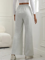 Wide leg pants with elastic waist and comfortable style Spandex/polyester