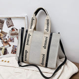 Large handbag suitable for college with stripe pattern