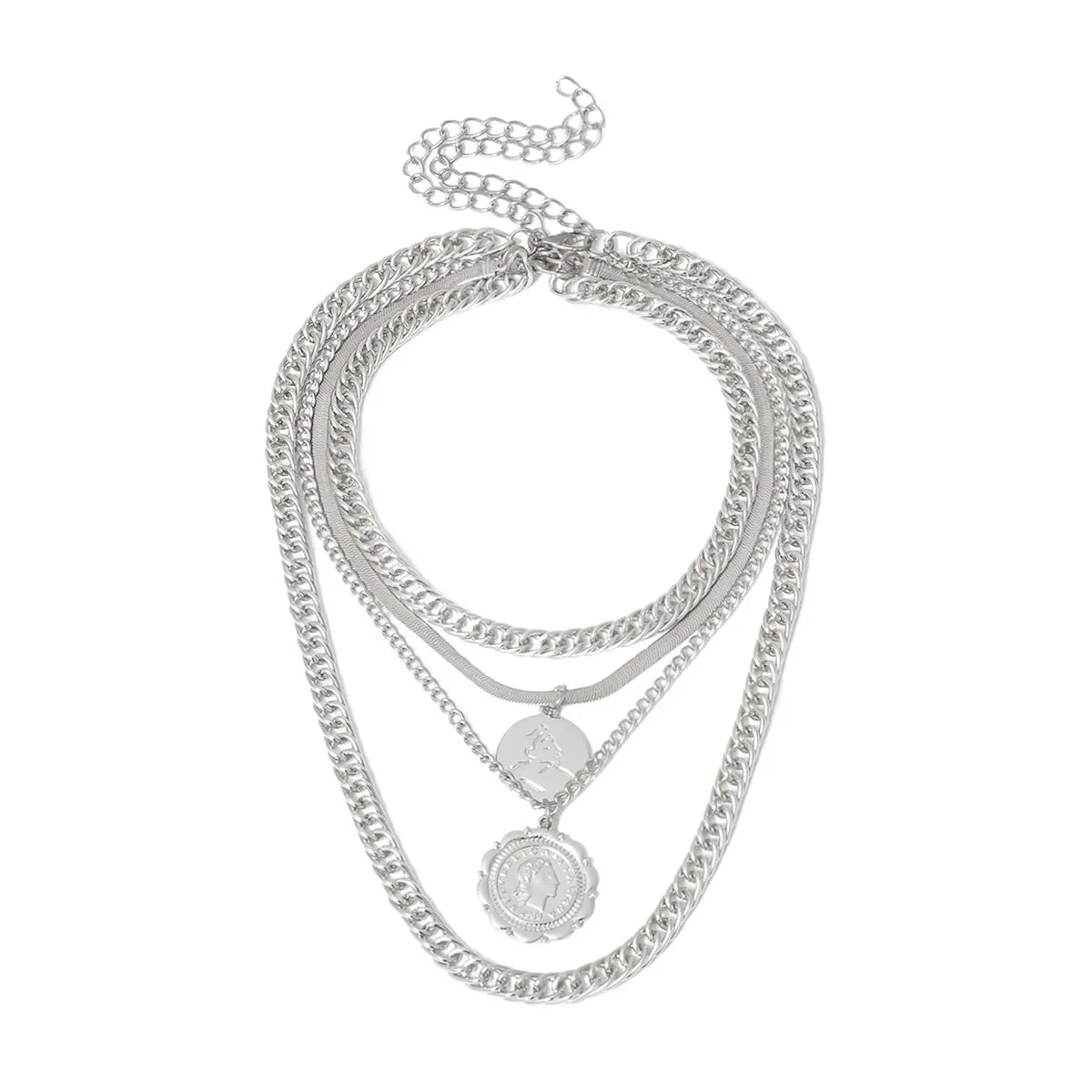 Thick chain with four layers, two layers of chain and two layers of pendant