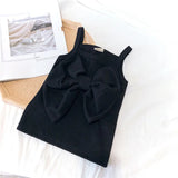 Girls' sleeveless top with a large bow design on the chest