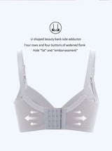 one piece wireless nursing bra with front buttons and four back buckles