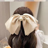 Set of two pieces, large elegant retro satin pearl hair clip for women