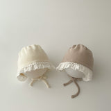 Set of two pieces of newborn hat 0-12m for girls with back tie