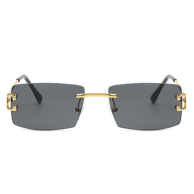 Classic rimless rectangular sunglasses