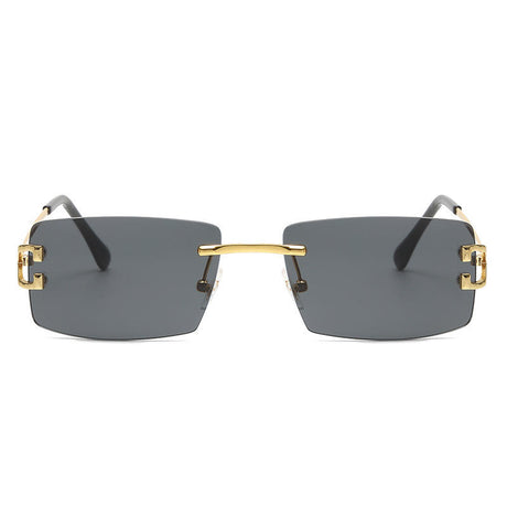 Classic rimless rectangular sunglasses
