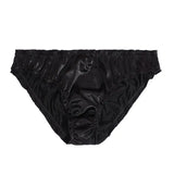 Two-piece set of light, breathable silk underwear with soft ruffles and a soft double layer crotch