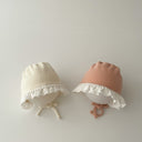 Set of two pieces of newborn hat 0-12m for girls with back tie