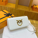 Rectangular handbag with golden birds logo