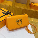 Rectangular handbag with golden birds logo