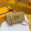 Rectangular handbag with golden birds logo