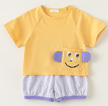 shirt & short summer set with smiley pocket